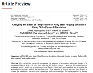 Read more about the article Analyzing the Effect of Temperature on Alloy Steel Forging Simulation Using Finite Element Simulation